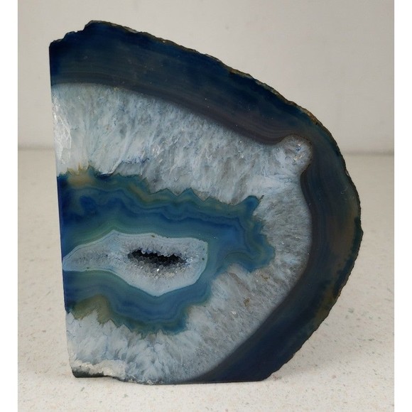 Blue Agate Bookend Crystal Stone - Picture 1 of 12